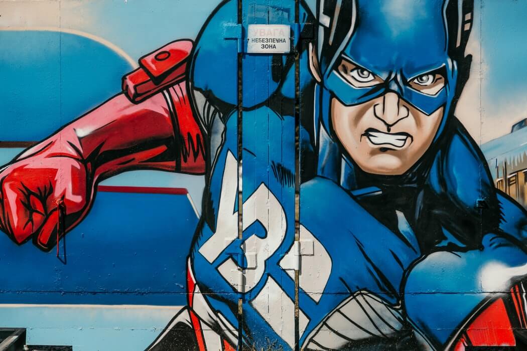 a random superhero painting
